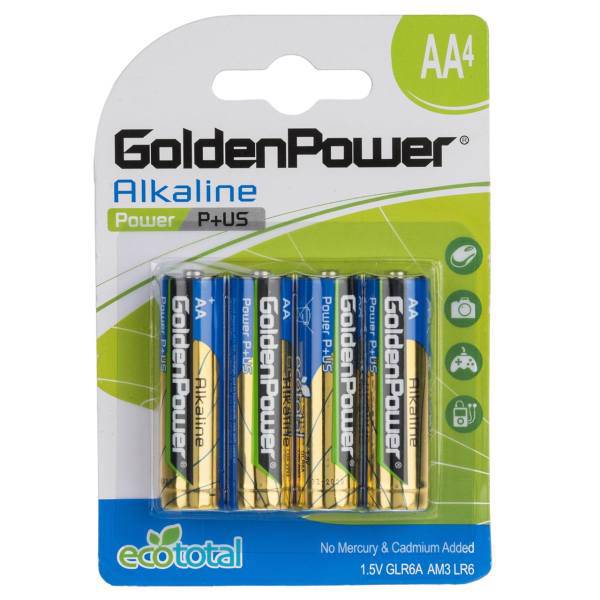 Golden Power Power P Plus US AA Battery Pack Of 4، باتری قلمی گلدن پاور مدل Power P Plus US بسته 4 عددی