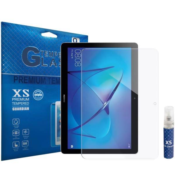 XS Tempered Glass Screen Protector For Huawei MediaPad T3 10 With XS LCD Cleaner، محافظ صفحه نمایش شیشه ای ایکس اس مدل تمپرد مناسب برای تبلت هوآوی MediaPad T3 10 به همراه اسپری پاک کننده صفحه XS