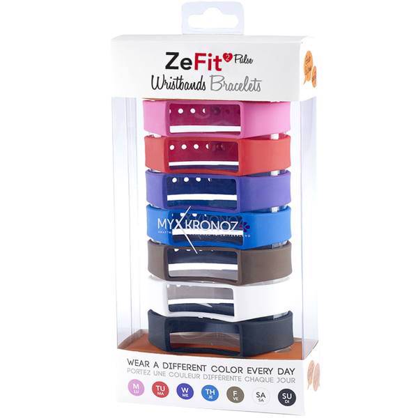Mykronoz ZeFit2 Pulse X7 Classic Pack Wristbands Bracelets، پک 7 عددی بند مچ‌بند هوشمند مای کرونوز مدل ZeFit2 Pulse X7 Classic