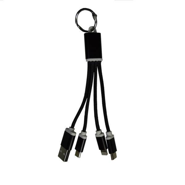 Combination 3 In 1 USB To MicroUSB/Lightning/Type-c Cable 0.1 m، کابل تبدیل USB به MicroUSB ، لایتنینگ و Type-C مدل Combination 3 In 1 به طول 0.1 متر