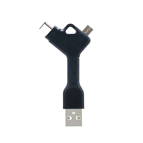ElFin MC04001 Mobile Cable USB to MicroUSB and Lightning 10cm، کابل تبدیل USB به MicroUSB و لایتنینگ مدل MC04001 به طول 10 سانتی متر