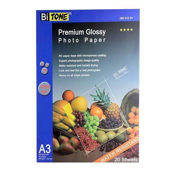 Bitone 26001301 Premium Glossy Photo Paper، کاغد عکس گلاسه بای تون مدل 26001301