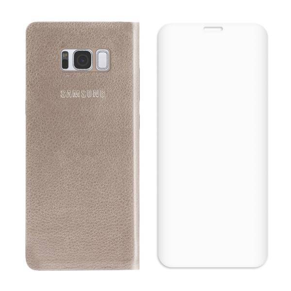 EW Cover RF7 Flip Cover With Full Tempered Glass For Samsung Galaxy S8، کیف کلاسوری EW Cover مدل RF7 به همراه محافظ صفحه 3D مناسب برای گوشی موبایل سامسونگ گلکسی S8