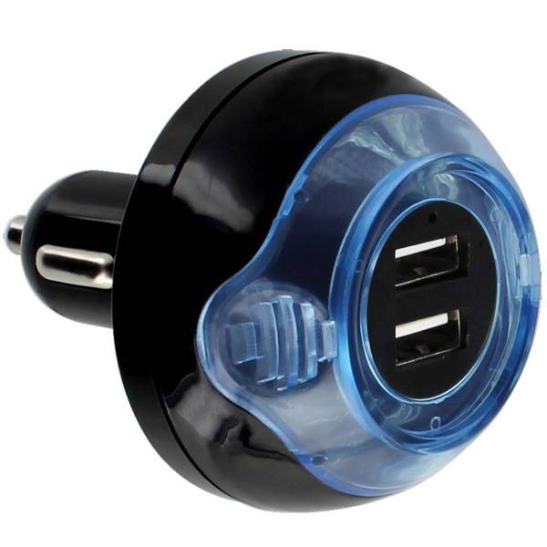 Freshtech Dual USB Car Charger And Air Freshener، شارژر فندکی دو پورت و خوشبو کننده اتومبیل فرش تک