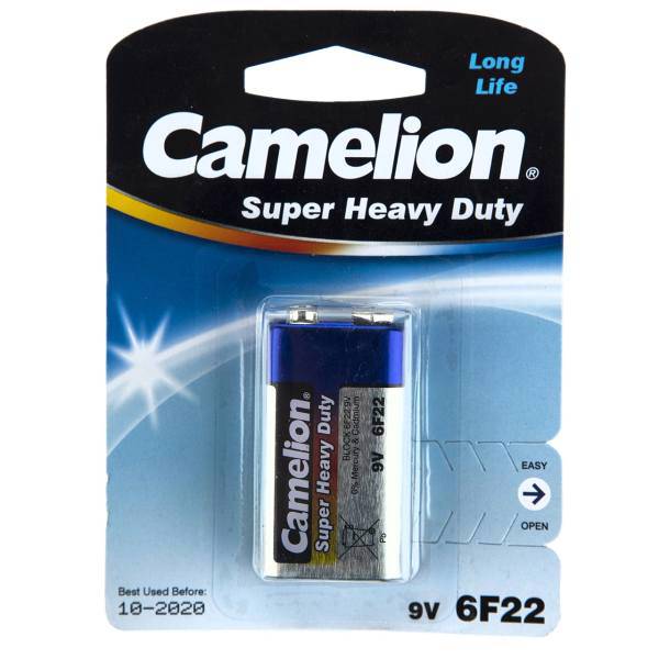 Camelion Super Heavy Duty 6F22 9V Battery، باتری کتابی کملیون مدل Super Heavy Duty 6F22