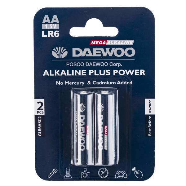 Daewoo Alkaline plus Power AA Battery Pack of 2، باتری قلمی دوو مدل Alkaline plus Power بسته 2 عددی