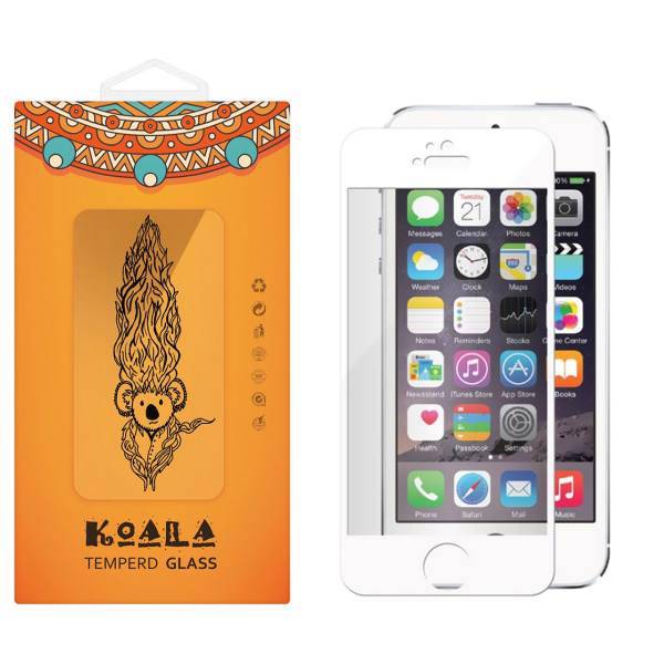 KOALA Full Cover Glass Screen Protector For Apple iPhone 5/5S/SE، محافظ صفحه نمایش شیشه ای کوالا مدل Full Cover مناسب برای گوشی موبایل اپل آیفون5/5S/SE