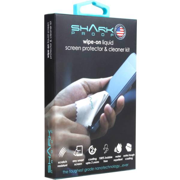 Shark Proof Wipe-On Liquid Screen Protector And Cleaner Kit، محافظ صفحه نمایش مایع و کیت تمیز کننده شارک پروف مدل Wipe-On