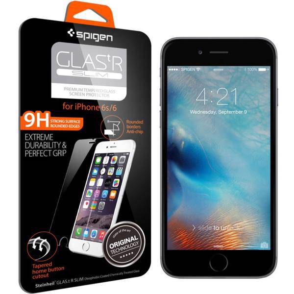 Spigen Glas.tr Slim Screen Protector For Apple iPhone 6/6s، محافظ صفحه نمایش شیشه ای اسپیگن مدل Glas.tr Slim مناسب برای گوشی اپل آیفون 6/6s