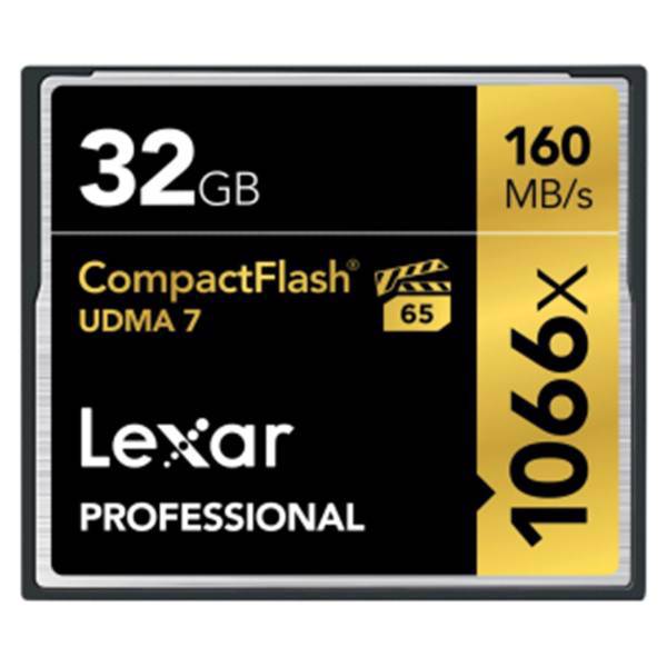 Lexar Professional CompactFlash 1066X 160MBps CF- 32GB، کارت حافظه CF لکسار مدل Professional CompactFlash سرعت 1066X 160MBps ظرفیت 32 گیگابایت