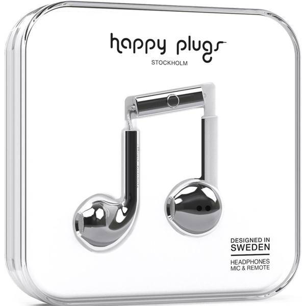 Happy Plugs Earbud Plus Silver Headphones، هدفون هپی پلاگز مدل Earbud Plus Silver