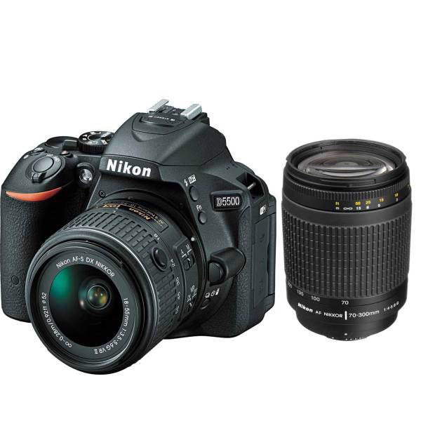 Nikon D5500 kit 18-55 mm And 70-300 mm F/4-5.6G Digital Camera، دوربین دیجیتال نیکون مدل D5500 به همراه لنز 18-55 و 70-300 میلی متر F/4-5.6G