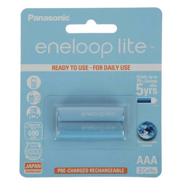 Panasonic Eneloop Lite AAA Battery Pack of 2، باتری نیم قلمی پاناسونیک مدل Eneloop Lite بسته 2 عددی