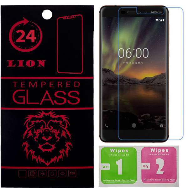 LION 2.5D Full Glass Screen Protector For Nokia 6 2018، محافظ صفحه نمایش شیشه ای لاین مدل 2.5D مناسب برای گوشی نوکیا 6 2018