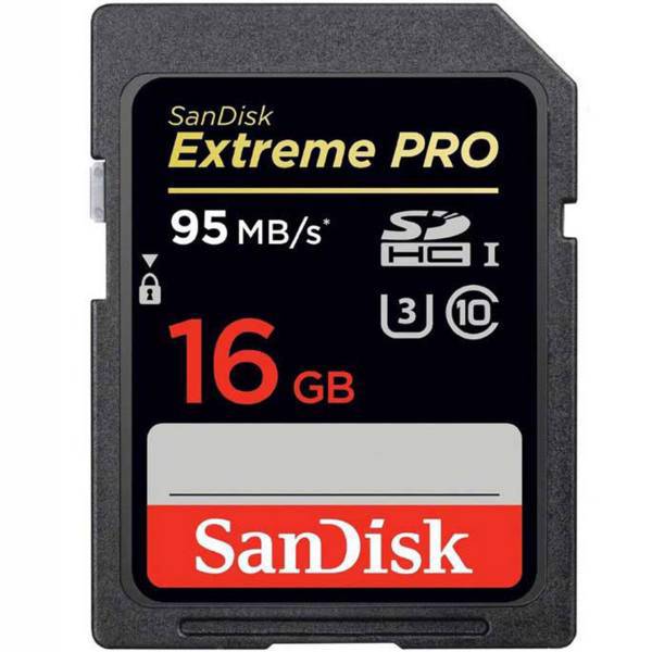 SanDisk Extreme Pro UHS-I U3 Class 10 633X 95MBps SDHC - 16GB، کارت حافظه SDHC سن دیسک مدل Extreme Pro کلاس 10 استاندارد UHS-I U3 سرعت 633X 95MBps ظرفیت 16 گیگابایت