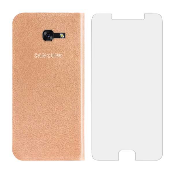 EW Cover RF7 Flip Cover With Tempered Glass For Samsung Galaxy A7 2017، کیف کلاسوری ای دبلیو کاور مدل RF7 به همراه محافظ صفحه مناسب برای گوشی موبایل سامسونگ گلکسی A7 2017