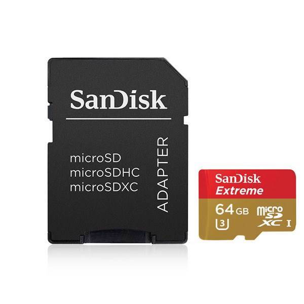 SanDisk Extreme UHS-I U3 Class 10 60MBps 400X microSDXC With Adapter- 64GB، کارت حافظه microSDXC سن دیسک مدل Extreme کلاس 10 استاندارد UHS-I U3 سرعت همراه با آداپتور SD ظرفیت 64 گیگابایت