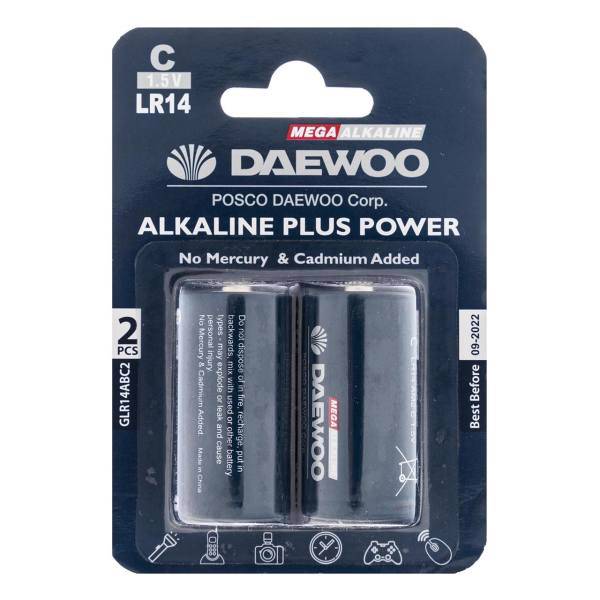 Daewoo Alkaline plus Power C Battery Pack of 2، باتری C دوو مدل Alkaline Plus Power بسته 2 عددی