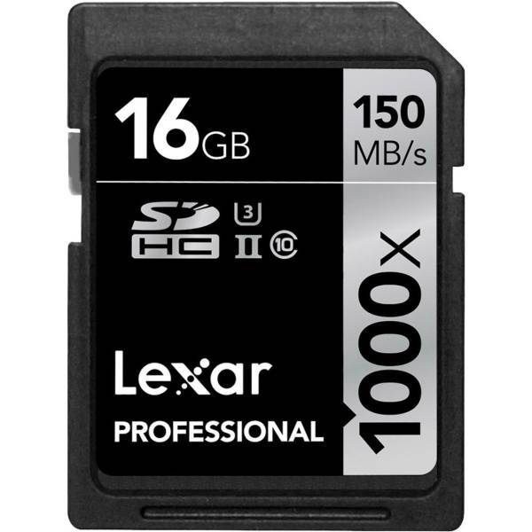 Lexar Professional UHS-II U3 Class 10 1000X 150MBps SDHC - 16GB، کارت حافظه SDHC لکسار مدل Professional کلاس 10 استاندارد UHS-II U3 سرعت 150MBps 1000X ظرفیت 16 گیگابایت