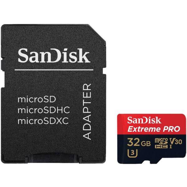 SanDisk Extreme Pro V30 UHS-I U3 Class 10 95MBps 633X microSDHC With Adapter - 32GB، کارت حافظه microSDHC سن دیسک مدل Extreme Pro V30 کلاس 10 استاندارد UHS-I U3 سرعت 95MBps 633X همراه با آداپتور SD ظرفیت 32 گیگابایت