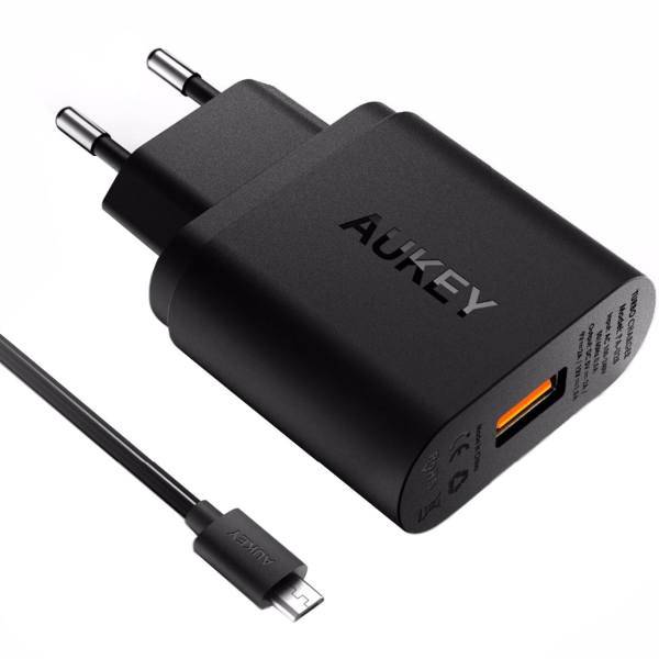 Aukey PA-U28 Quick Charge 2.0 Wall Charger Whit microUSB Cable، شارژر دیواری آکی مدل PA-U28 Quick Charge 2.0 همراه کابل microUSB