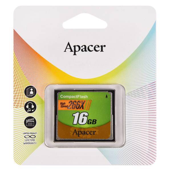 Apacer High Speed CompactFlash 266X CF - 16GB، کارت حافظه CF اپیسر مدل High Speed سرعت 266X ظرفیت 16 گیگابایت