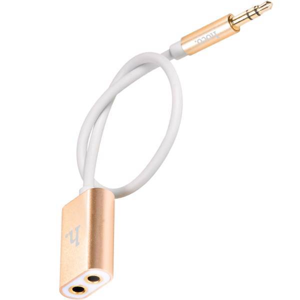 Hoco UA1 1 In 2 3.5mm Audio Cable 0.2m، کابل انتقال صدا 3.5 میلی متری هوکو مدل UA1 1 In 2 به طول 0.2 متر