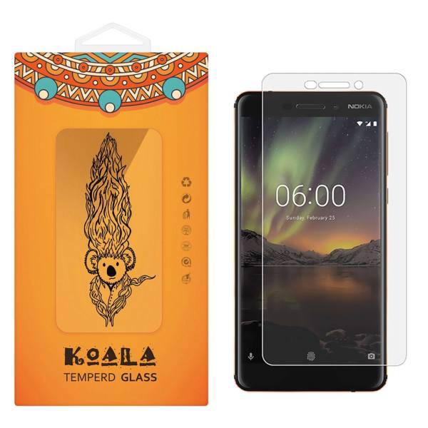 KOALA Tempered Glass Screen Protector For Nokia 6 2018، محافظ صفحه نمایش شیشه ای کوالا مدل Tempered مناسب برای گوشی موبایل نوکیا 6 2018