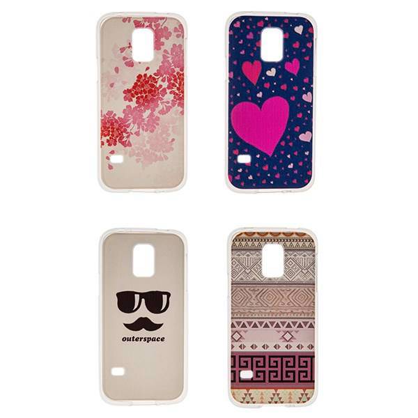 Samsung Galaxy S5 mini TPU Fit Case 4 In 1 Package Pattern 2، 4 عدد کاور TPU فیت کیس در یک پکیج طرح 2 مناسب برای گوشی موبایل سامسونگ گلکسی اس5 مینی