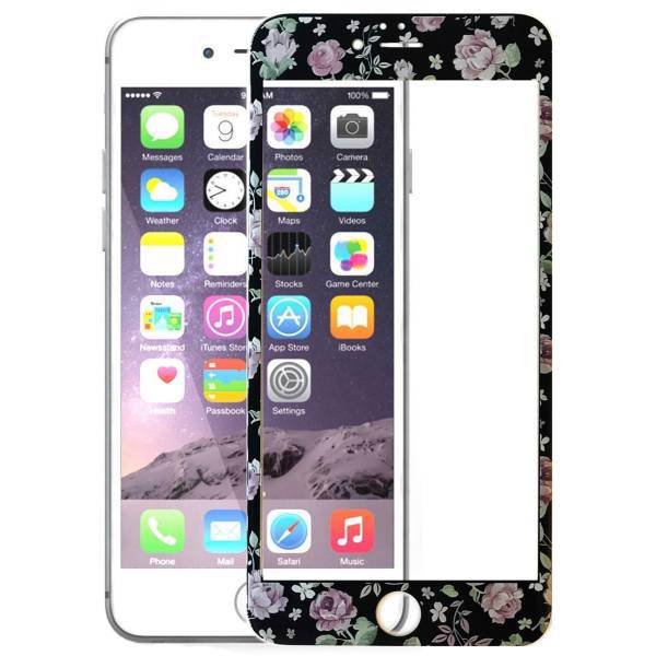 Ycumc Patterned Glass Full Cover for Iphone 6، محافظ صفحه نمایش شیشه ای یوسومکfull cover طرح گل مناسب برای گوشی موبایل آیفون 6