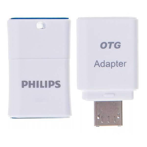 Philips Pico Edition FM16DA88B/97 USB 2.0 Flash Memory With OTG Adapter - 16GB، فلش مموری USB فیلیپس مدل پیکو ادیشن FM32DA88B/97 ظرفیت 16 گیگابایت همراه با مبدل OTG