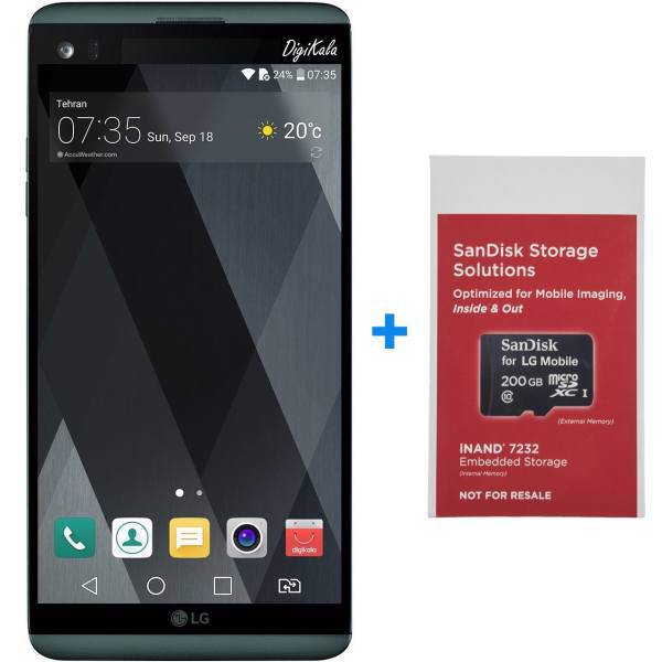 LG V20 H990ds Dual SIM Mobile Phone With 200GB SD Card Bundle، گوشی موبایل ال جی مدل V20 H990ds دو سیم‌کارت به همراه باندل کارت حافظه 200 گیگابایت