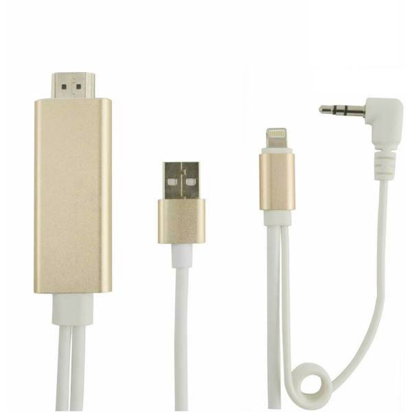 C-7559 HDMI to microUSB/Lightning Cable 1.8m، کابل تبدیل HDMI به microUSB/لایتنینگ مدل C-7559 به طول 1.8 متر