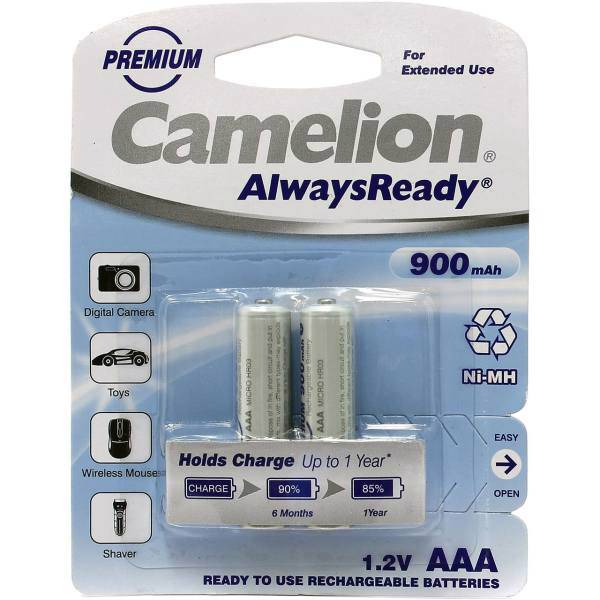 Camelion Rechargeable Always Ready Battery AAA Pack Of 2، باتری نیم قلمی قابل شارژ کملیون مدل Always Ready بسته 2 عددی