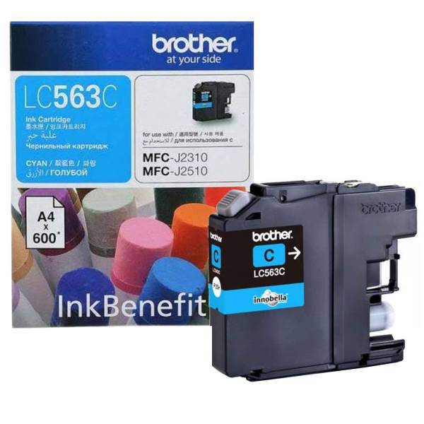 Brother LC563C Cyan Ink Cartridge، کارتریج جوهر آبی برادر مدل LC563C