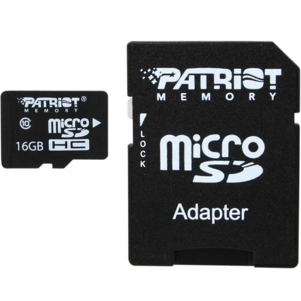 Patriot LX UHS-I U1 Class 10 microSDHC With SD Adapter - 16GB، کارت حافظه microSDHC پتریوت مدل LX استاندارد UHS-I U1 کلاس 10 همراه با آداپتور SD ظرفیت 16 گیگابایت