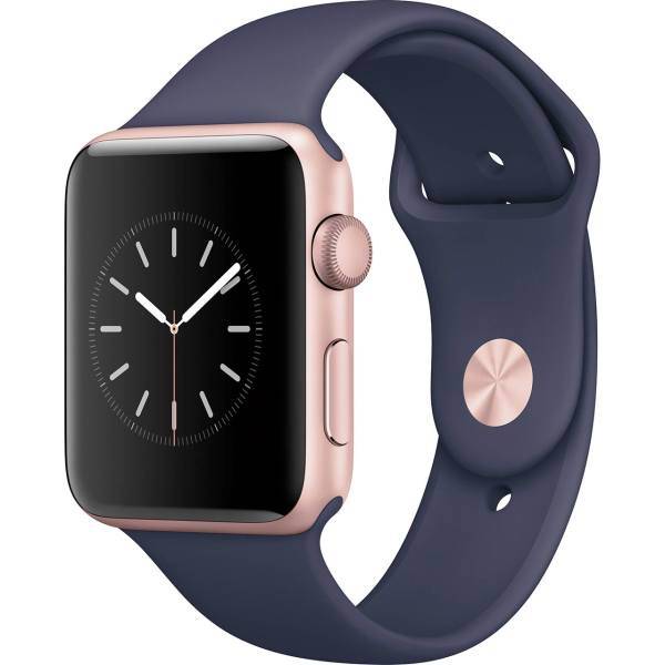 Apple Watch Series 2 42mm Rose Gold Case with Midnight Blue Sport Band، ساعت هوشمند اپل واچ سری 2 مدل 42mm Rose Gold Case with Midnight Blue Sport Band