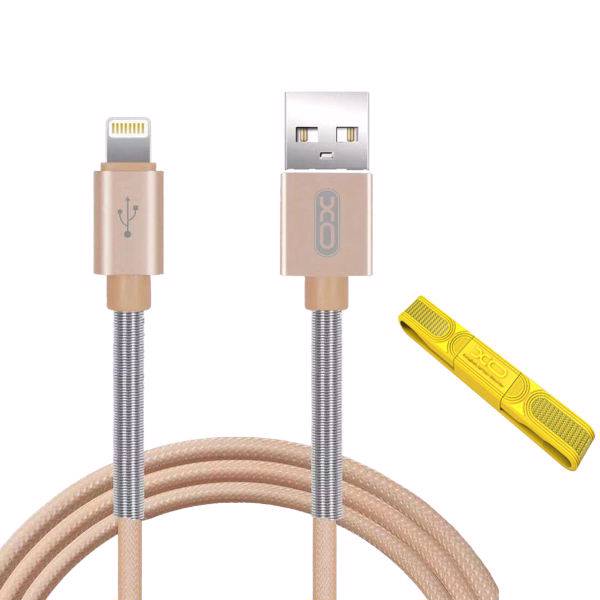 XO NB27 USB To Lightning Iphone Cable 1m، کابل تبدیل USB به لایتنینگ آیفون ایکس او مدل NB27 به طول 1 متر به همراه کابل لایتنینگ به طول 20 سانتی متر