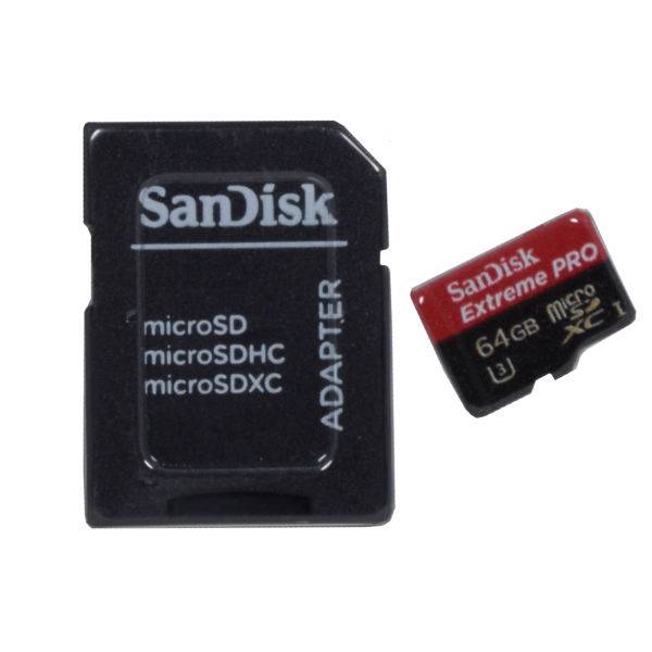 SanDisk Extreme PRO UHS-I 4K Class3 95MBps microSDXC With Adapter - 64G، کارت حافظه Micro SDXC سن دیسک مدل Extreme PRO کلاس 3 استاندارد 4K سرعت95Mb/s همراه آداپتور SD ظرفیت 64 گیگابایت