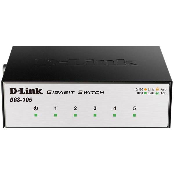 D-Link DGS-105 5-Port Gigabit Desktop Switch، سوییچ 5 پورت گیگابیت و دسکتاپ دی-لینک مدل DGS-105