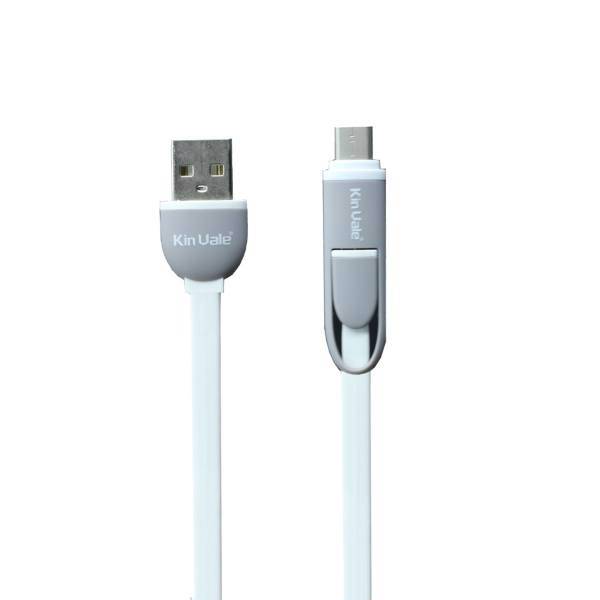 Kin uale WG USB To Lightning And microUSB Cable 1.3m، کابل تبدیل USB به لایتنینگ و microUSB کین یال مدل WG به طول 1.3 متر