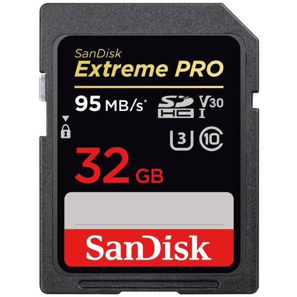 SanDisk Extreme Pro V30 Class 10 UHS-I U3 95MBps 633X SDHC - 32GB، کارت حافظه SDHC سن دیسک مدل Extreme Pro V30 کلاس 10 استاندارد UHS-I U3 سرعت 95MBps 633X ظرفیت 32 گیگابایت