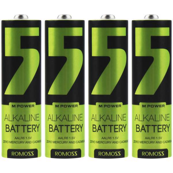 Romoss Alkaline AA Battery Pack of 4، باتری قلمی روموس مدل Alkaline بسته 4 عددی