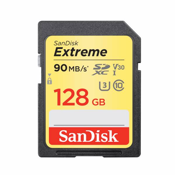 SanDisk Extreme V30 UHS-I U3 Class 10 600X 90MBps SDXC - 128GB، کارت حافظه SDXC سن دیسک مدل Extreme V30 کلاس 10 استاندارد UHS-I U3 سرعت 600X 90MBps ظرفیت 128گیگابایت