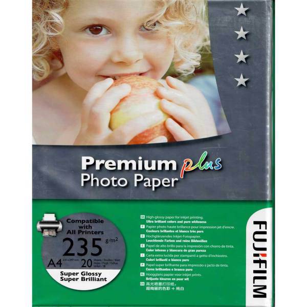 Fujifilm Premium Plus Photo Paper A4 Pack Of 20، کاغذ عکس فوجی مدل Premium Plus سایز A4 بسته 20 عددی