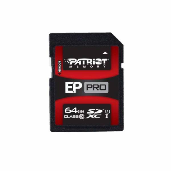 Patriot EP Pro 64GB UHS-1 SDXC Memory Card، کارت حافظه SDXC پتریوت مدلEP Pro کلاس 10 UHS-1 ظرفیت 64 گیگابایت