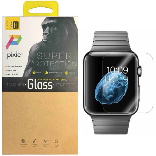 Pixie 2.5D Full Glue Glass Screen Protector For Apple Watch 38mm، محافظ صفحه نمایش تمام چسب شیشه ای پیکسی مدل 2.5D مناسب اپل واچ سایز 38 میلی متر