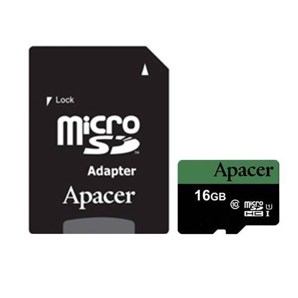 Apacer Color UHS-I U1 Class 10 45MBps microSDHC With Adapter - 16GB، کارت حافظه microSDHC اپیسر مدل Color کلاس 10 استاندارد UHS-I U1 سرعت 45MBps به همراه آداپتور SD ظرفیت 16 گیگابایت