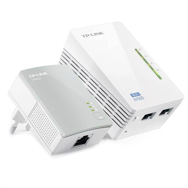 TP-LINK TL-WPA4220KIT 300Mbps AV500 WiFi Powerline Extender Starter Kit، کیت آداپتور پاورلاین و گسترش دهنده بی‌سیم تی پی-لینک مدل TL-WPA4220KIT