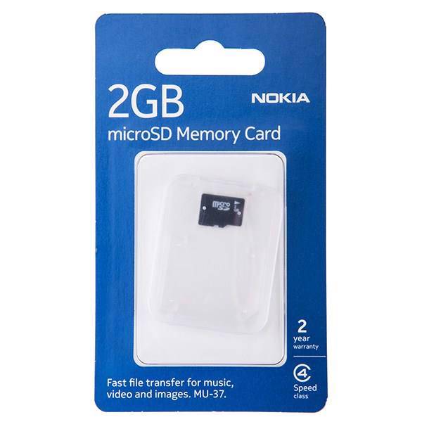 Nokia MU37 Class 4 microSD - 2GB، کارت حافظه microSD نوکیا مدل MU37 ظرفیت 2 گیگابایت